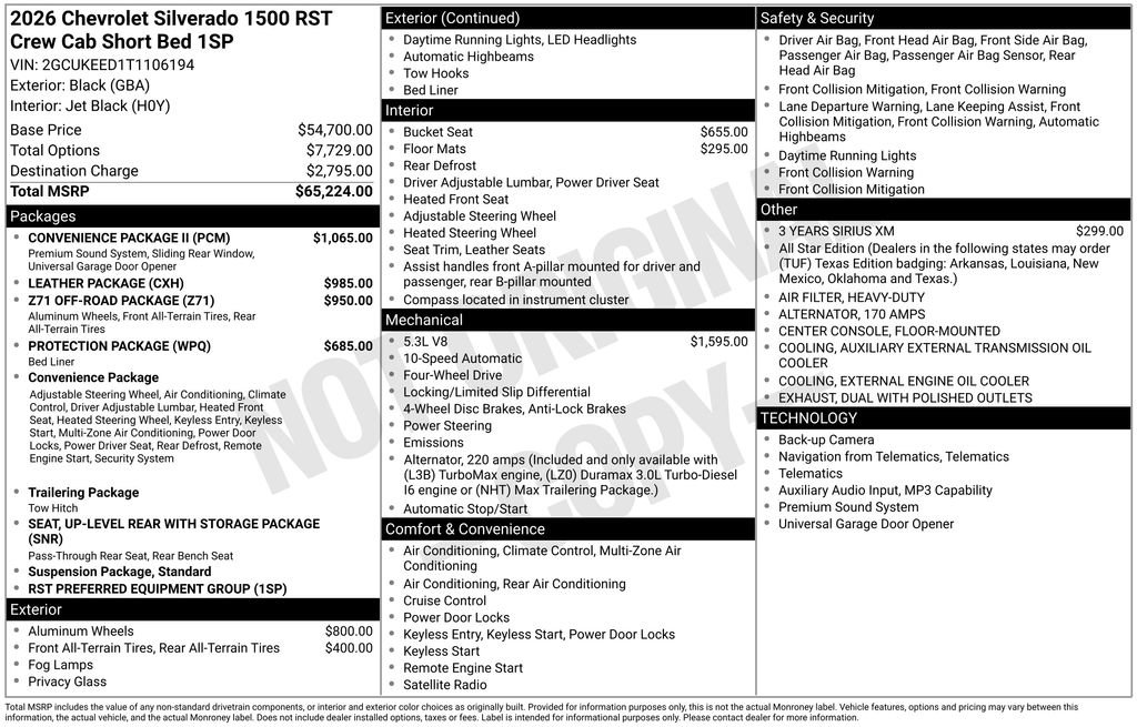New 2026 Chevrolet Silverado 1500 RST w/ Convenience Package II AWD/4WD image 33