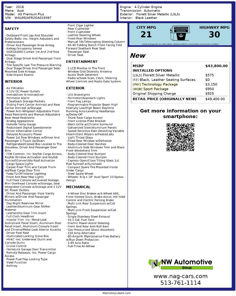 Used 2016 Audi A5 2.0T Premium Plus AWD/4WD image 2