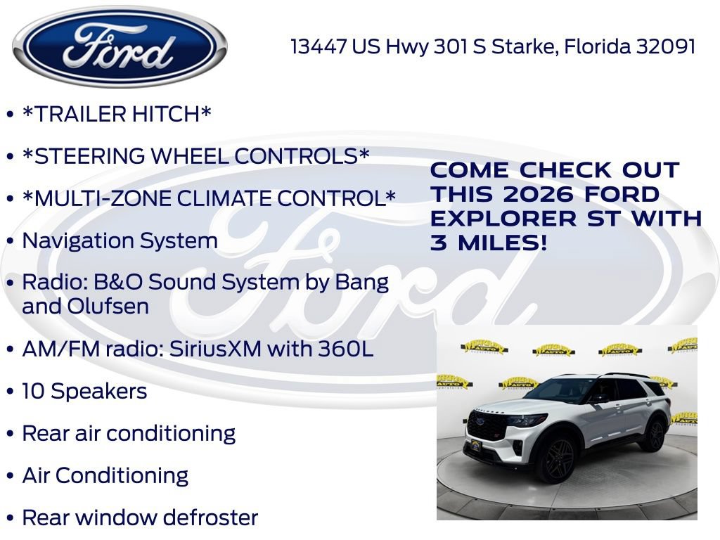 New 2026 Ford Explorer ST w/ Sun And Sound Package RWD image 15