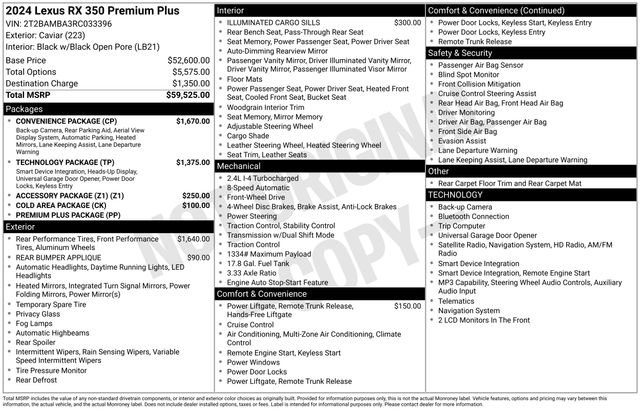 Used 2024 Lexus RX 350 Premium Plus w/ Convenience Package FWD image 29