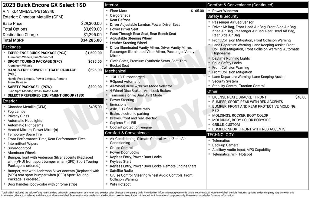 Certified 2023 Buick Encore GX Select w/ Experience Buick Package AWD/4WD image 35