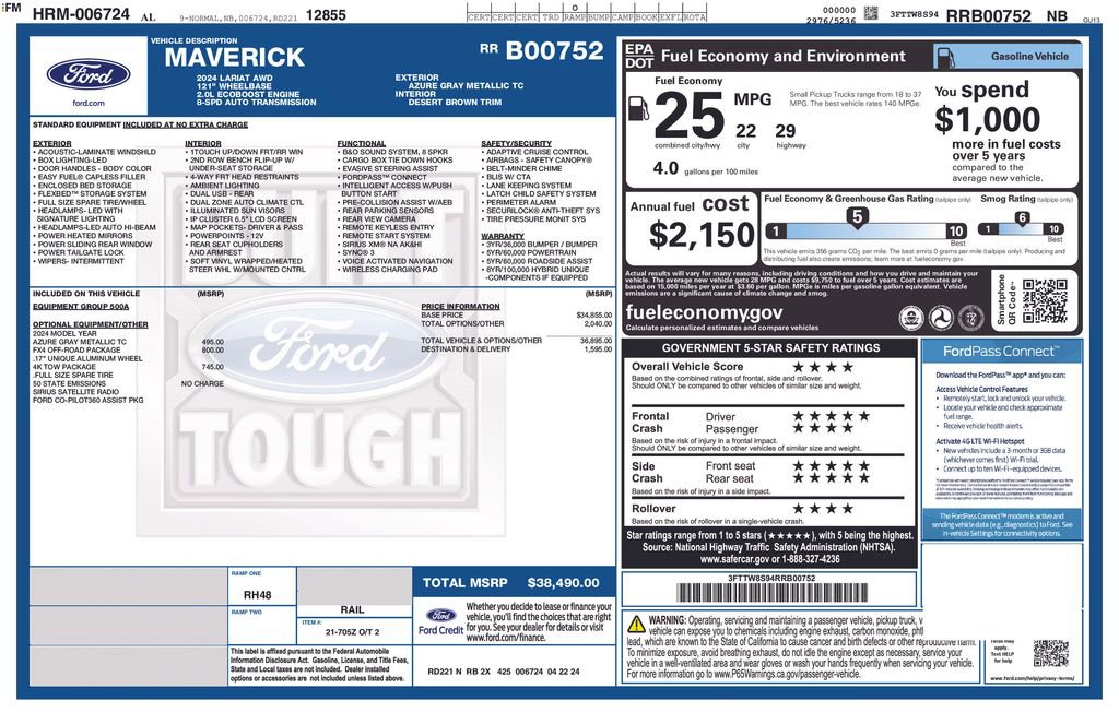 Used 2024 Ford Maverick Lariat w/ FX4 Off-Road Package image 27