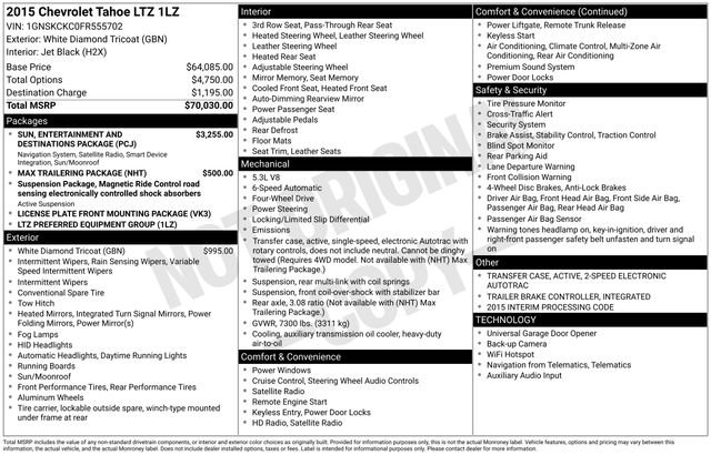 Certified 2015 Chevrolet Tahoe LTZ AWD/4WD image 48