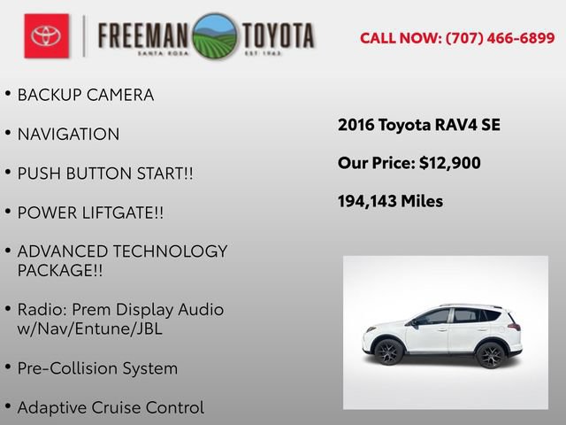Used 2016 Toyota RAV4 SE w/ Advanced Technology Package FWD image 9