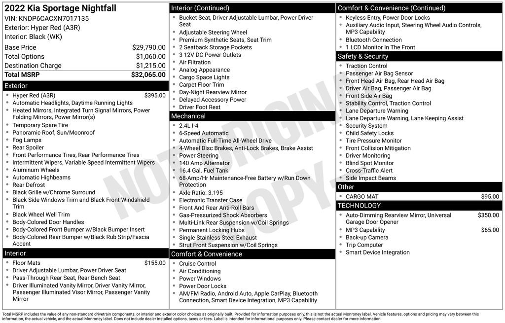 Certified 2022 Kia Sportage Nightfall Edition AWD/4WD image 7