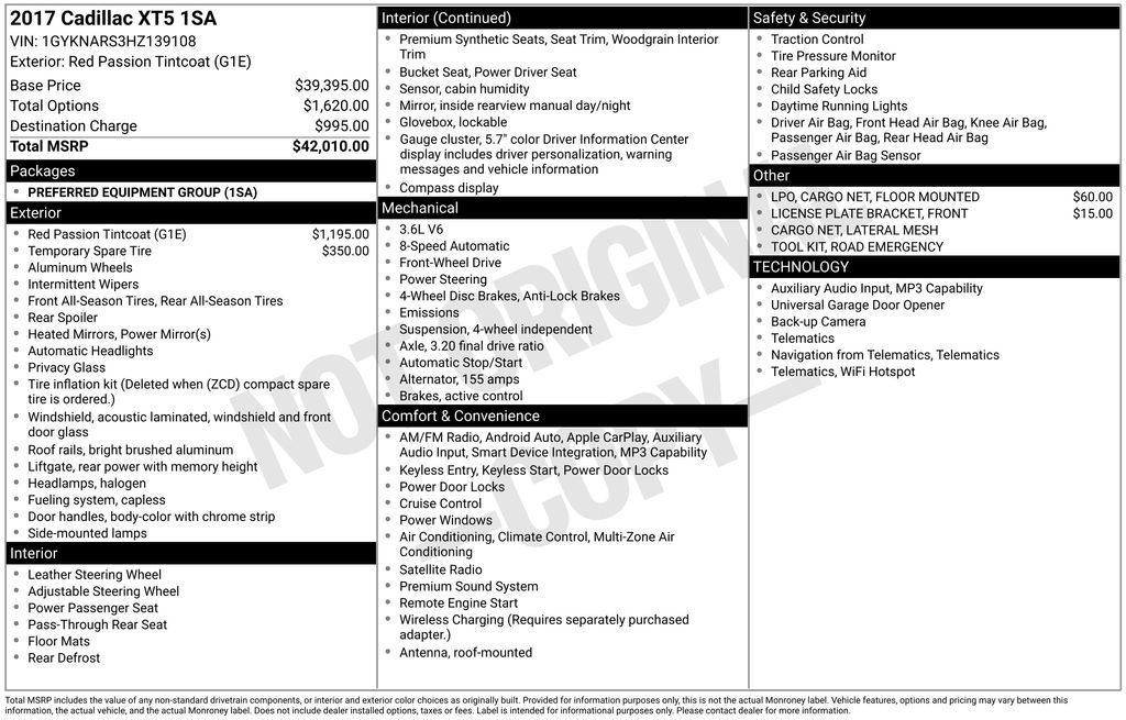 Certified 2017 Cadillac XT5 FWD image 34
