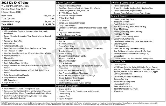 Used 2025 Kia K4 GT-Line FWD image 24