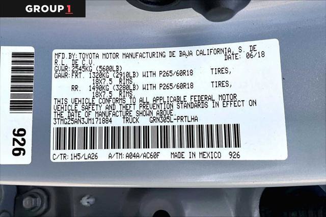 Certified 2018 Toyota Tacoma Limited AWD/4WD image 37