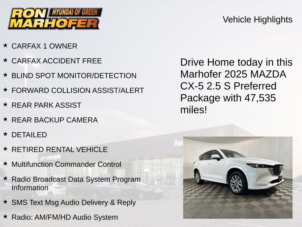 Used 2025 MAZDA CX-5 AWD 2.5 S w/ Preferred Package image 14