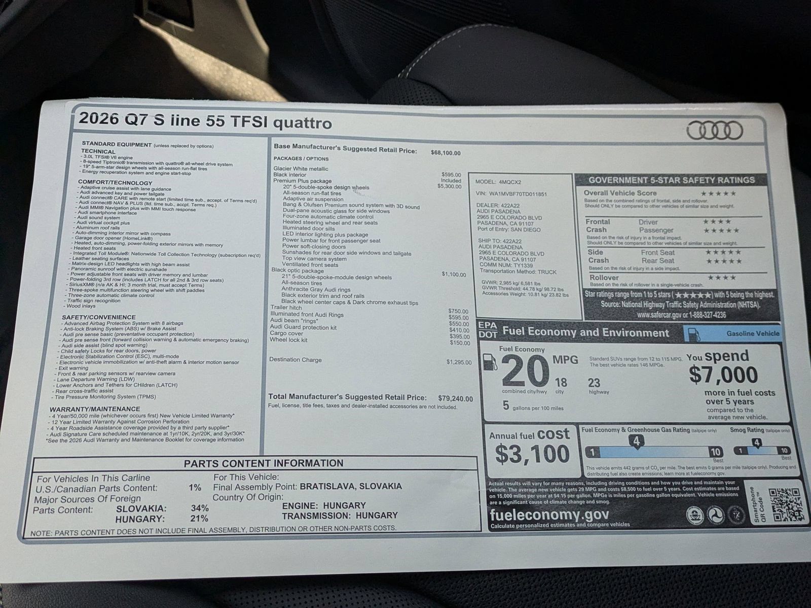 New 2026 Audi Q7 2.0T Premium Plus AWD/4WD image 18