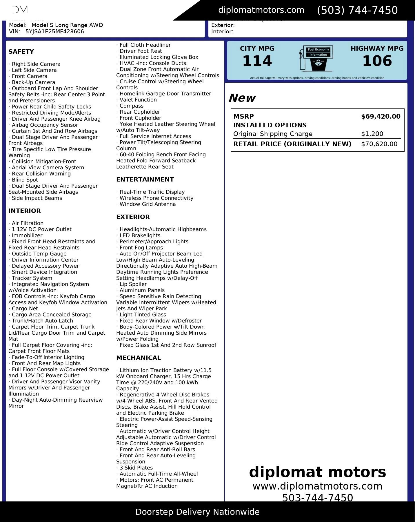 Used 2021 Tesla Model S Long Range Plus image 2