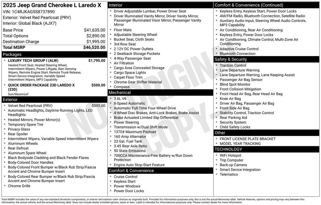 Used 2025 Jeep Grand Cherokee L Laredo w/ Luxury Tech Group I AWD/4WD image 7