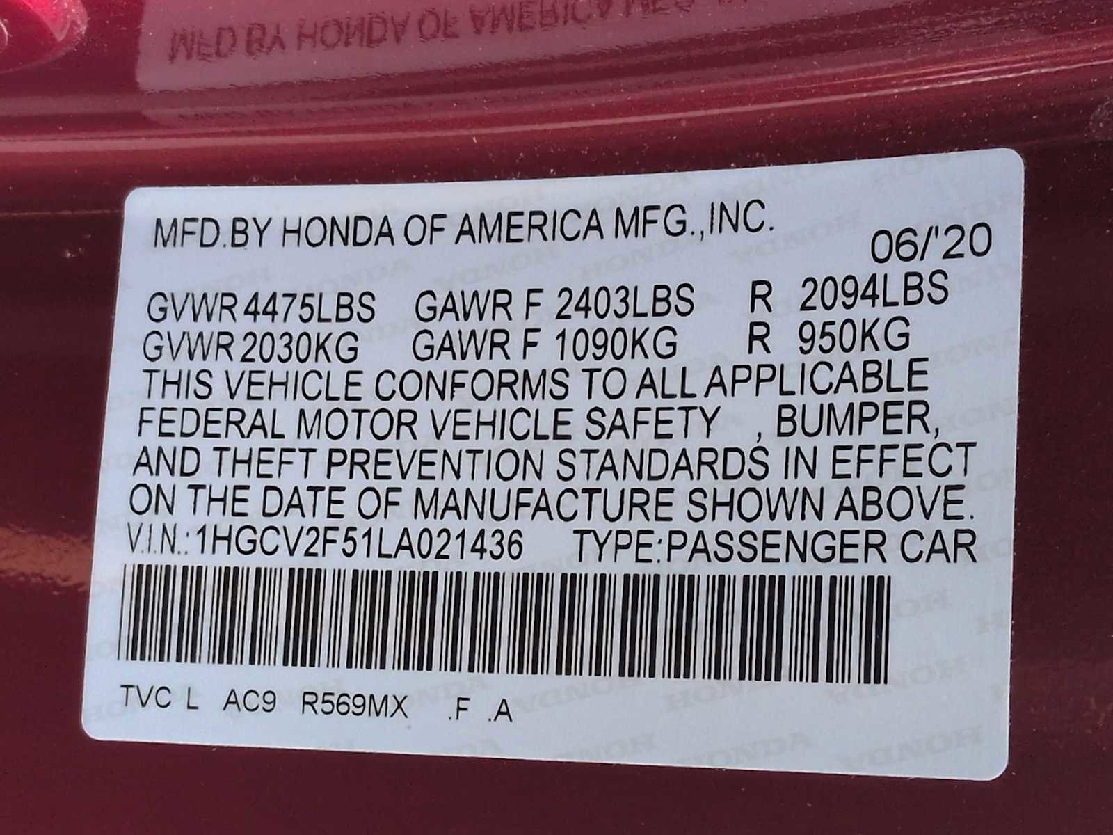 Certified 2020 Honda Accord EX-L image 34