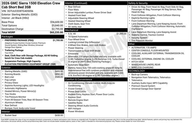 New 2026 GMC Sierra 1500 Elevation w/ Preferred Package AWD/4WD image 16