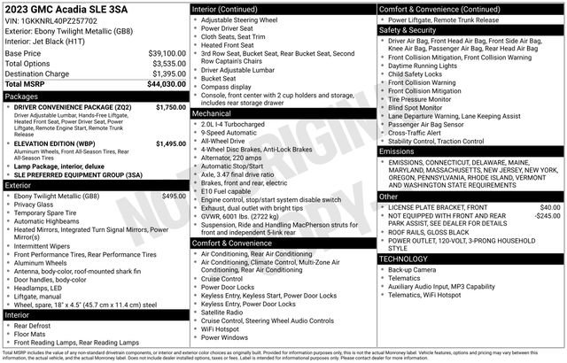 Used 2023 GMC Acadia SLE w/ Driver Convenience Package image 32