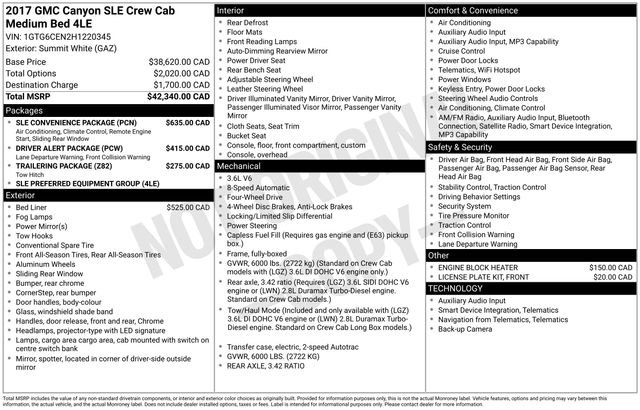 Used 2017 GMC Canyon SLE w/ SLE Convenience Package AWD/4WD image 2
