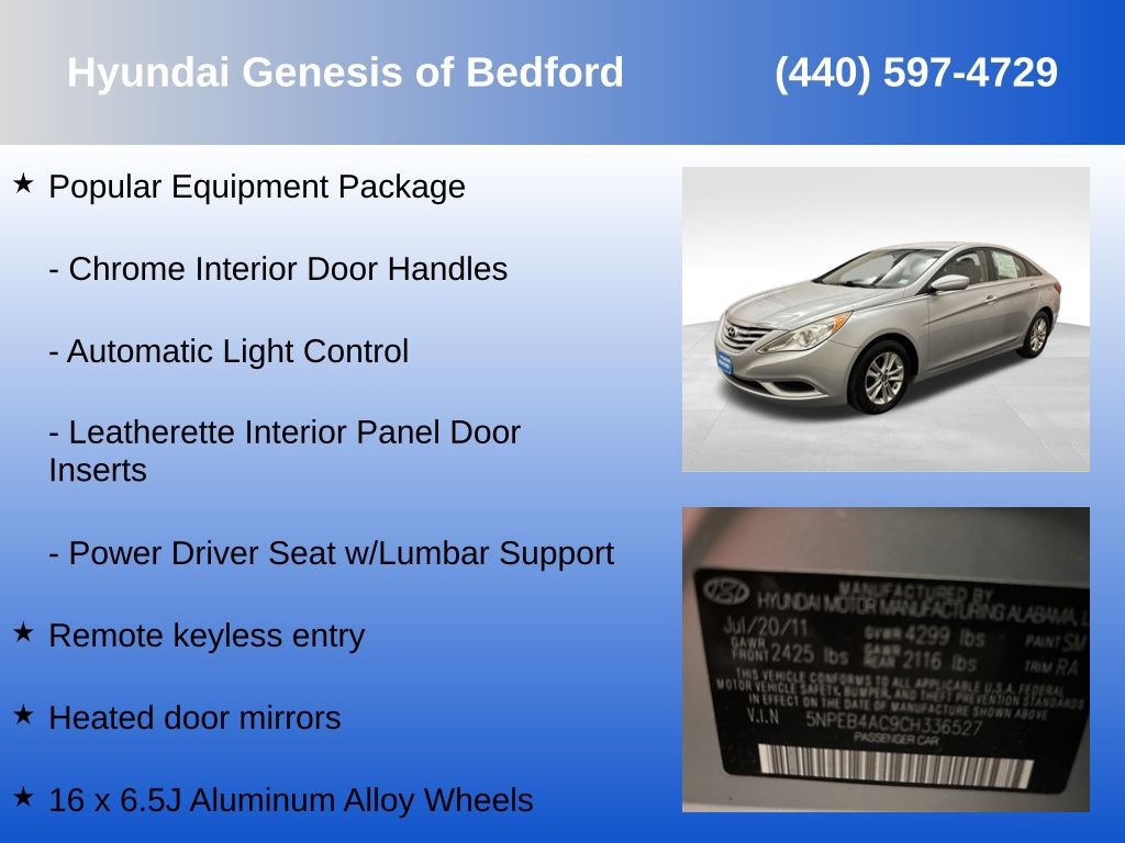 Used 2012 Hyundai Sonata GLS w/ Popular Equipment Pkg FWD image 7