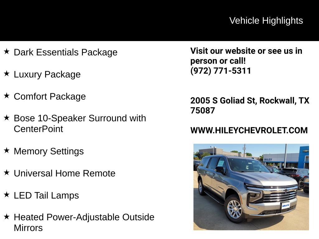New 2026 Chevrolet Suburban LT w/ Comfort Package RWD image 9