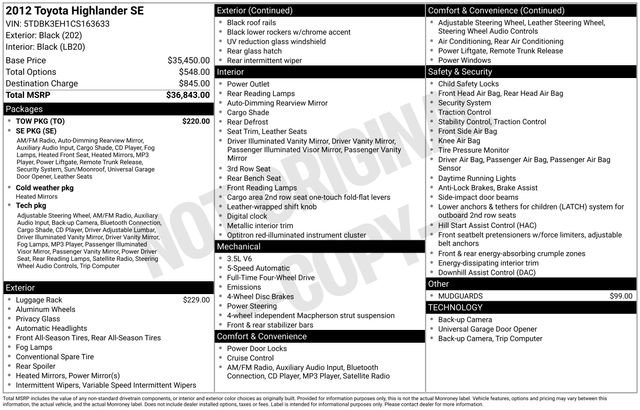 Used 2012 Toyota Highlander SE w/ Tow Pkg AWD/4WD image 37