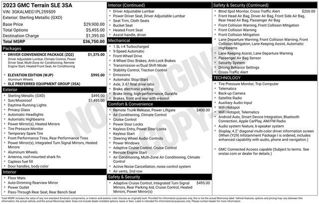 Used 2023 GMC Terrain SLE w/ Driver Convenience Package FWD image 33