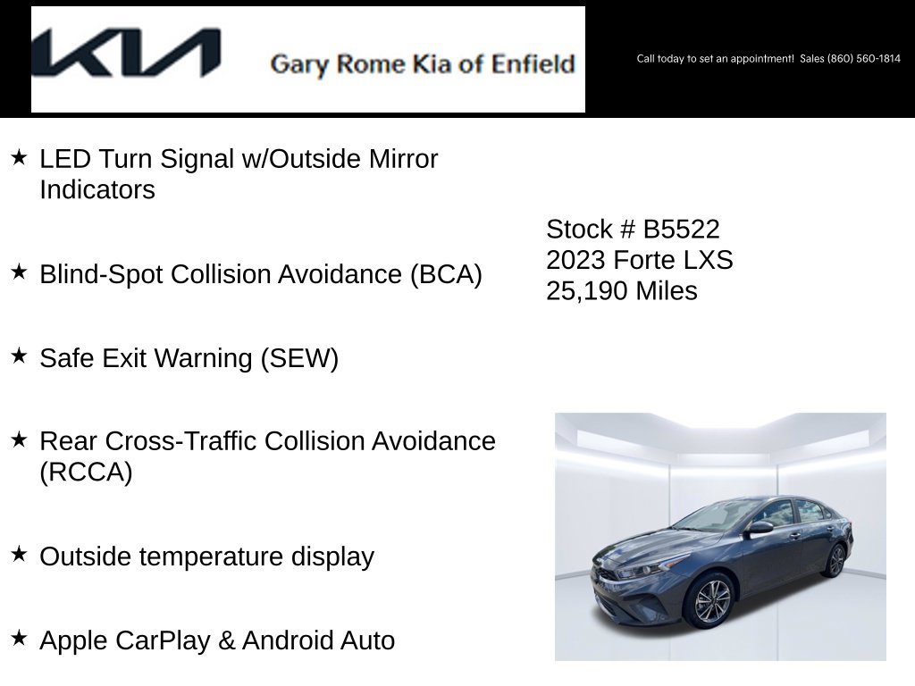 Certified 2023 Kia Forte LXS w/ LXS Technology Package FWD image 27