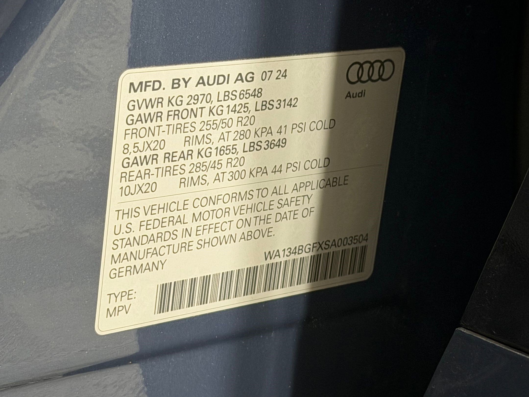Certified 2025 Audi Q6 e-tron Prestige w/ Beige Warm Weather Package image 22