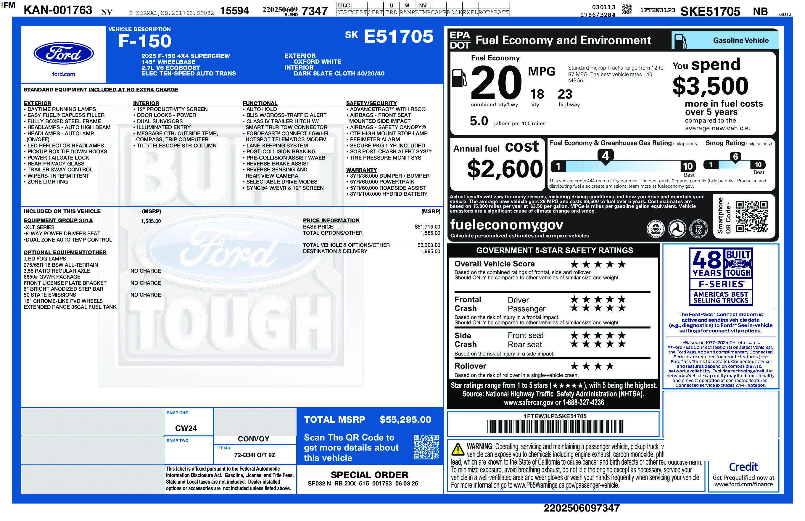 Used 2025 Ford F150 XLT w/ Equipment Group 301A Standard AWD/4WD image 2
