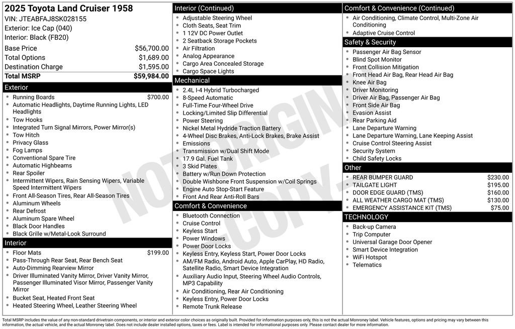 Used 2025 Toyota Land Cruiser 1958 AWD/4WD image 24