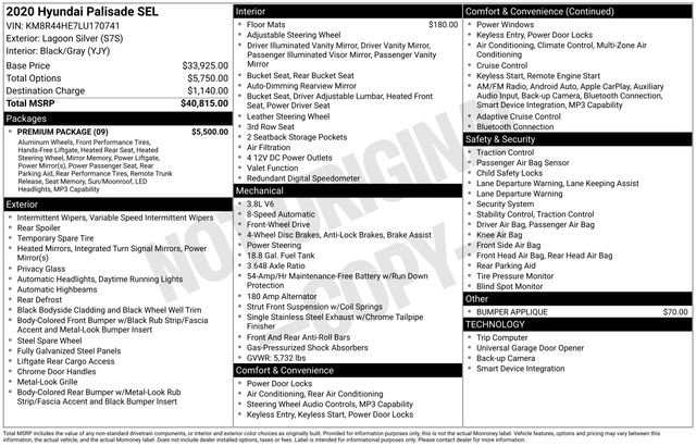 Used 2020 Hyundai Palisade SEL w/ Premium Package FWD image 71