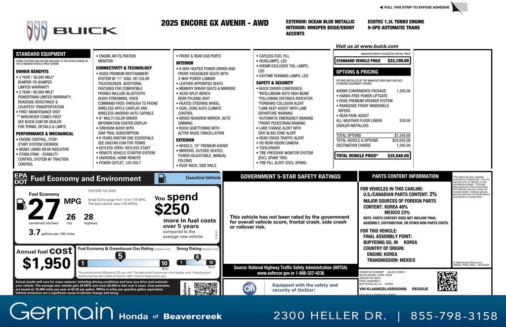 Used 2025 Buick Encore GX Avenir w/ Avenir Convenience Package image 32