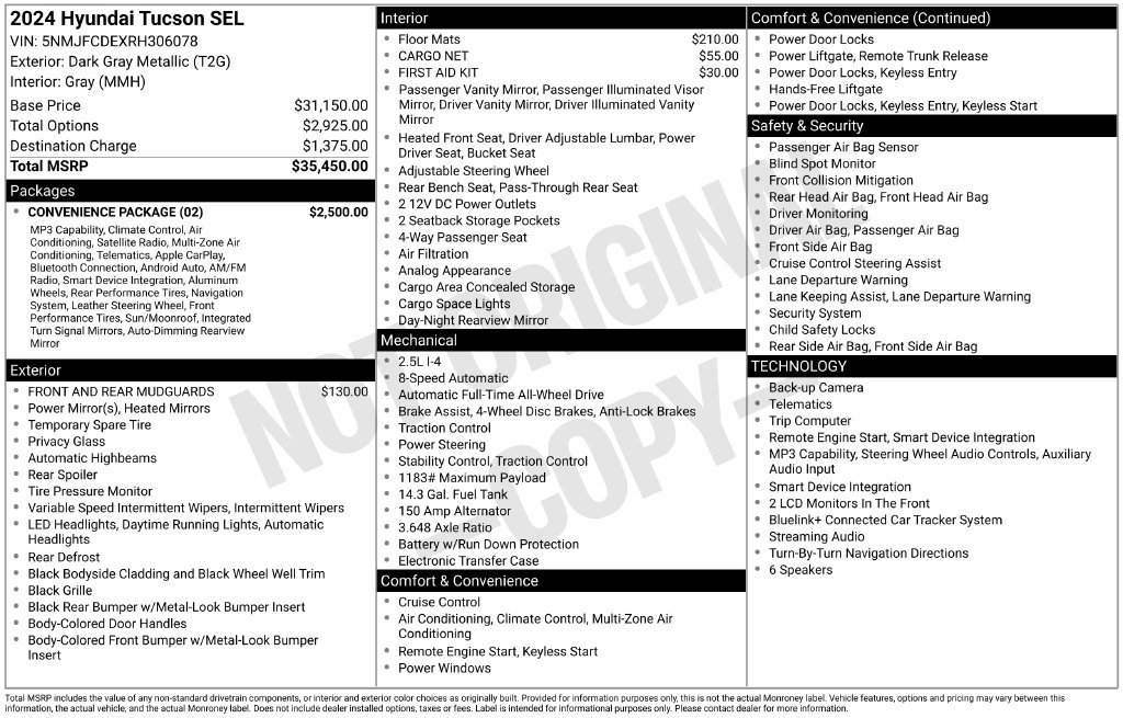 Used 2024 Hyundai Tucson SEL w/ Convenience Package AWD/4WD image 5