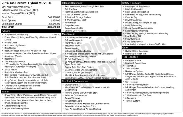 Used 2026 Kia Carnival LXS FWD image 5
