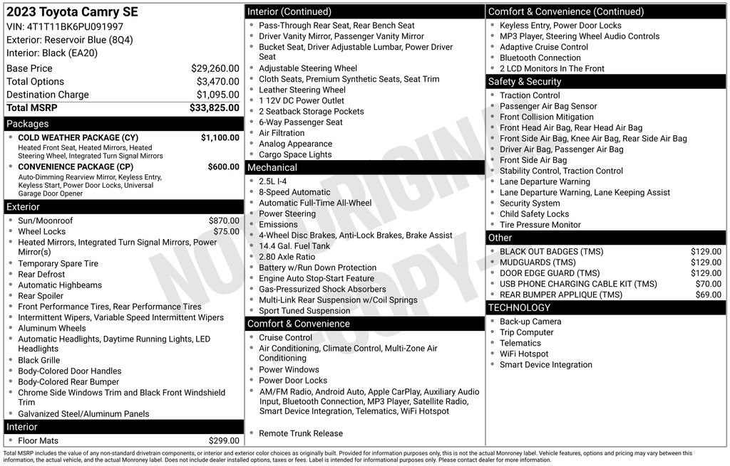 Used 2023 Toyota Camry SE w/ Cold Weather Package image 34