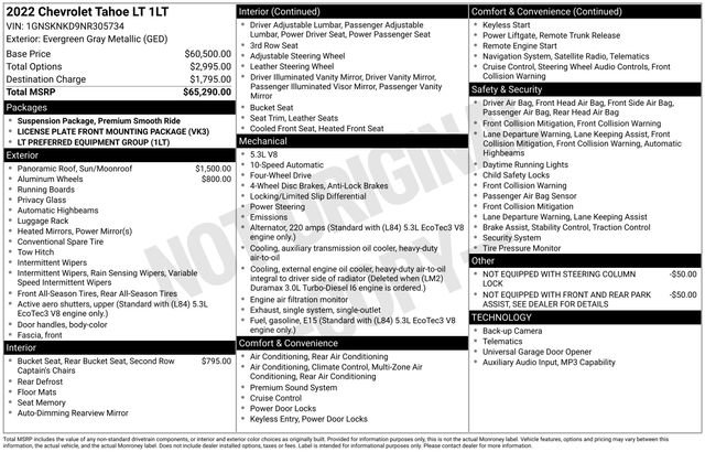 Used 2022 Chevrolet Tahoe LT AWD/4WD image 32
