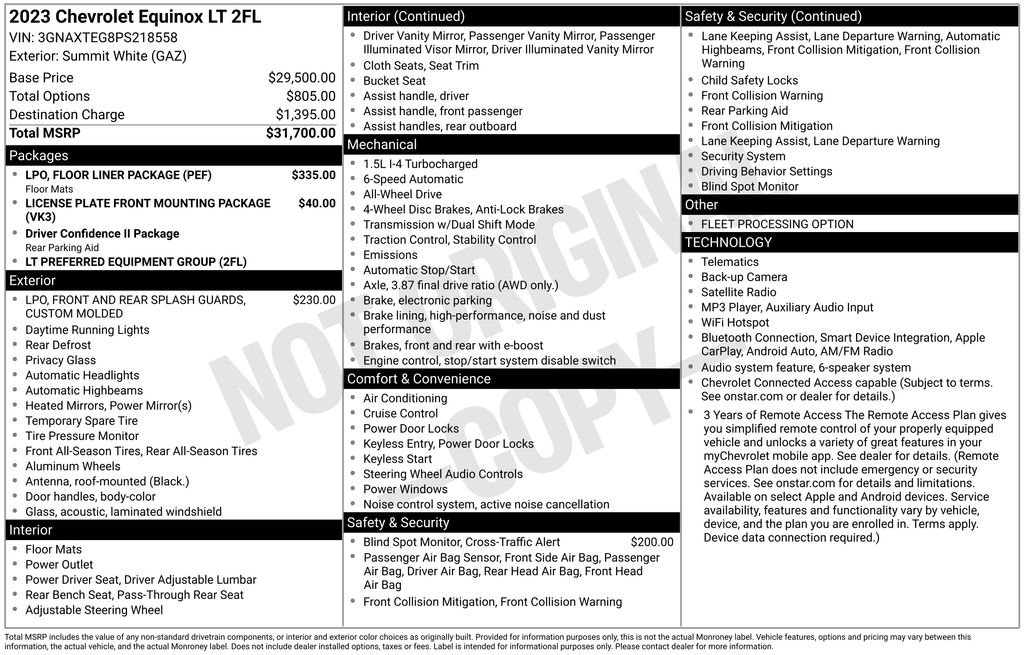 Used 2023 Chevrolet Equinox LT w/ LPO, Floor Liner Package AWD/4WD image 5