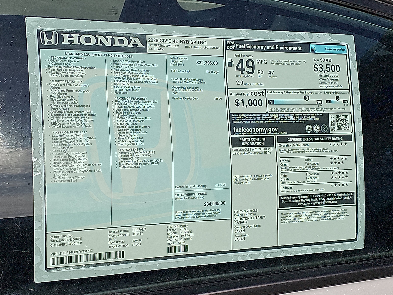 New 2026 Honda Civic Sport Touring image 11