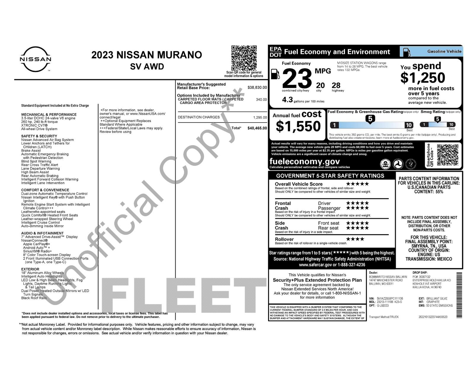Used 2023 Nissan Murano SV image 38