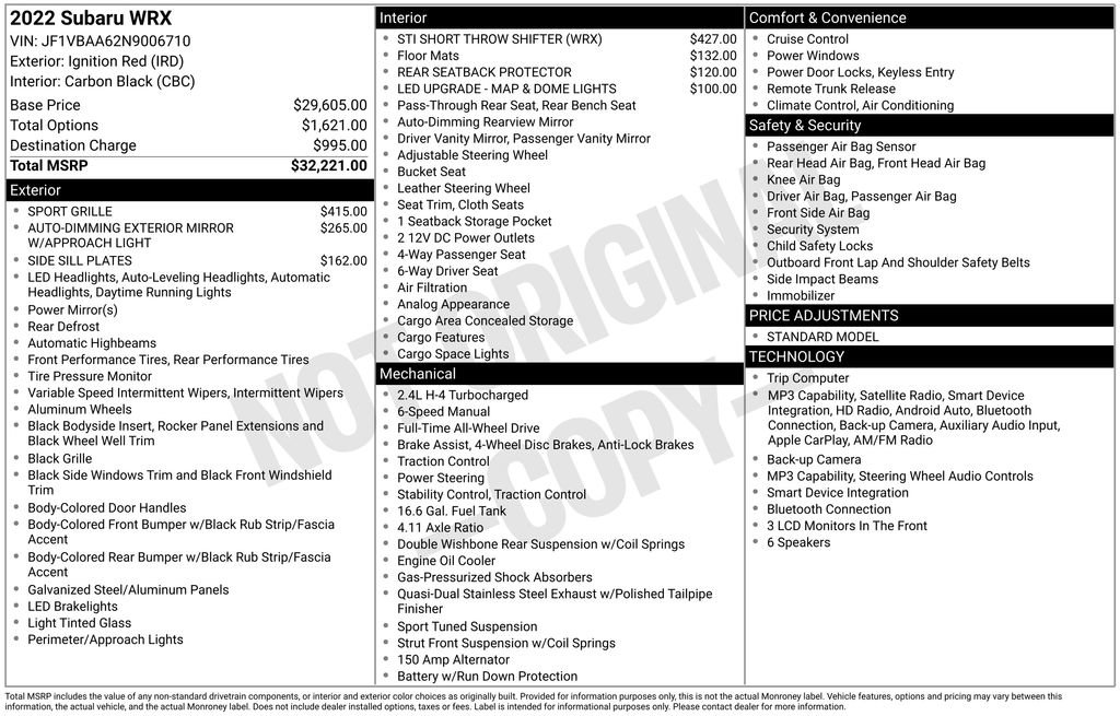 Used 2022 Subaru WRX image 35