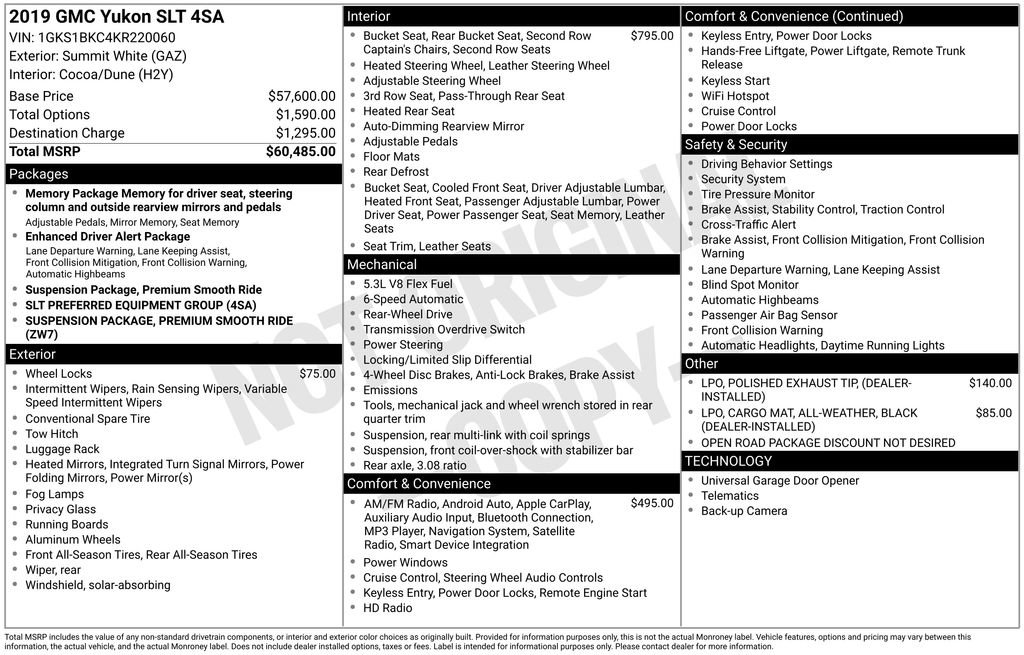 Used 2019 GMC Yukon SLT RWD image 6