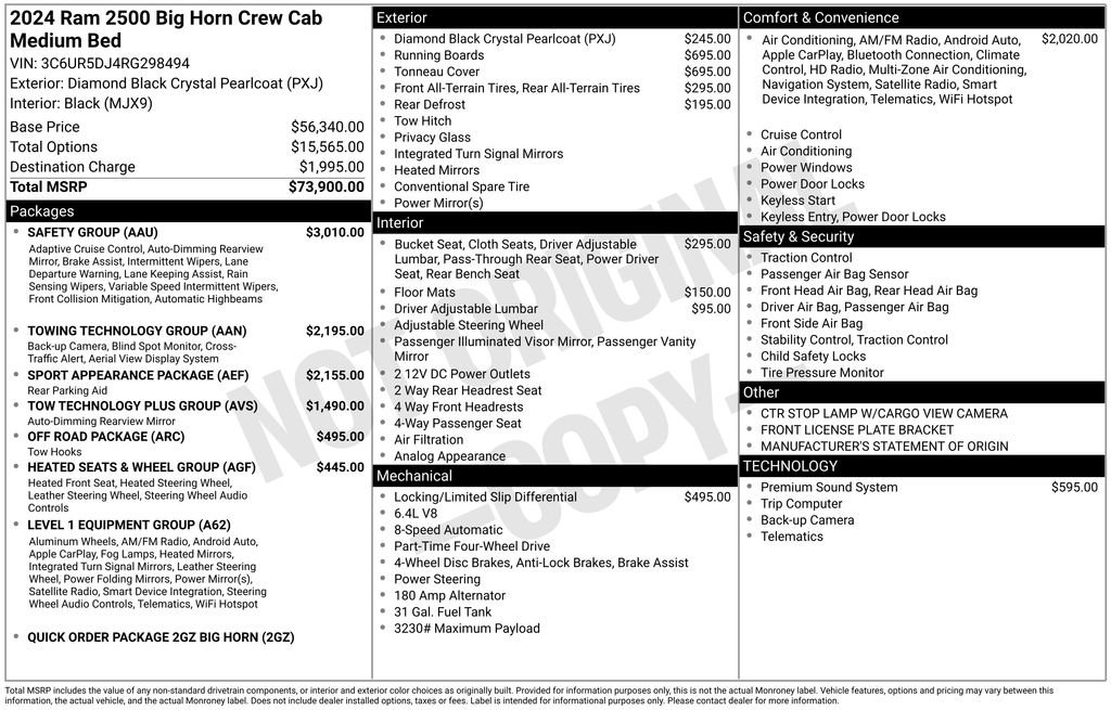 Used 2024 RAM 2500 Big Horn w/ Safety Group AWD/4WD image 6