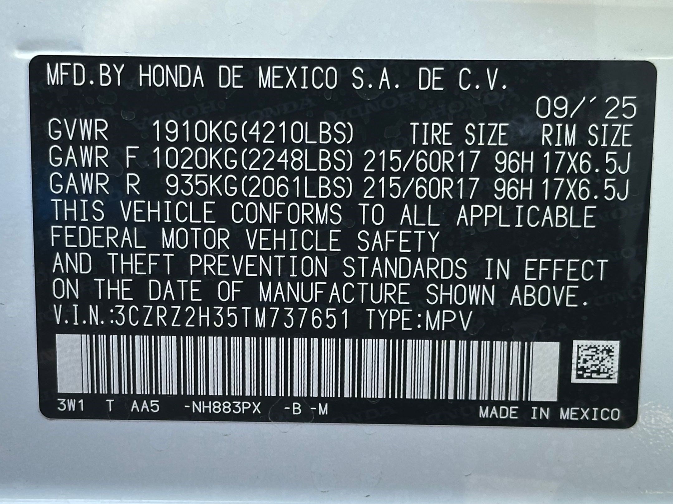 New 2026 Honda HR-V LX image 21