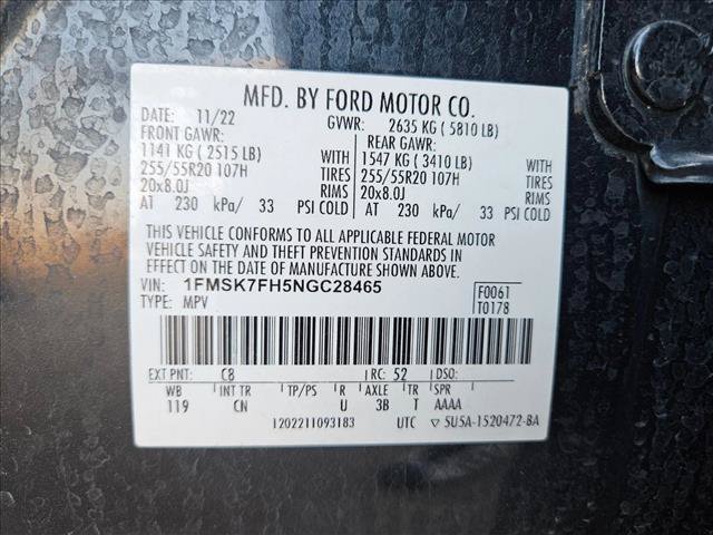 Used 2022 Ford Explorer Limited w/ Limited Technology Package RWD image 19