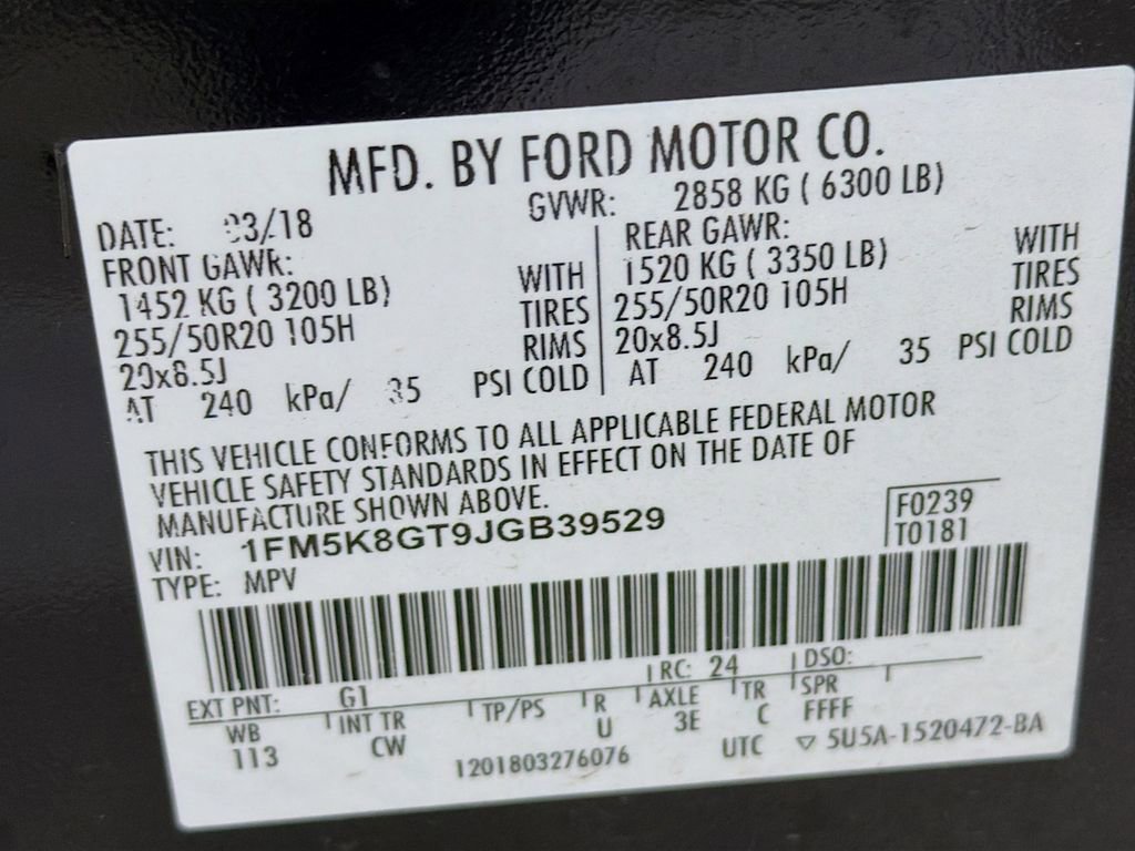 Used 2018 Ford Explorer Sport w/ Equipment Group 401A image 35