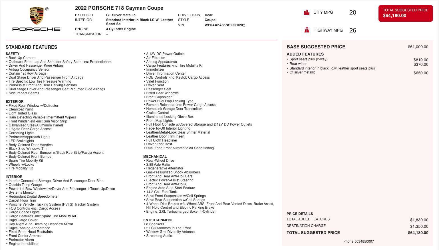Used 2022 Porsche 718 Cayman image 5