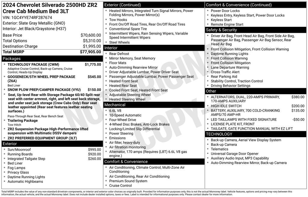 Certified 2024 Chevrolet Silverado 2500 ZR2 w/ Technology Package image 11