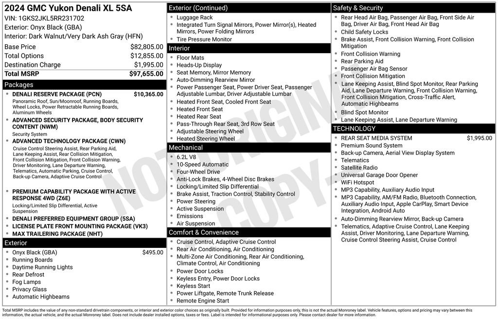 Used 2024 GMC Yukon XL Denali w/ Denali Reserve Package AWD/4WD image 42