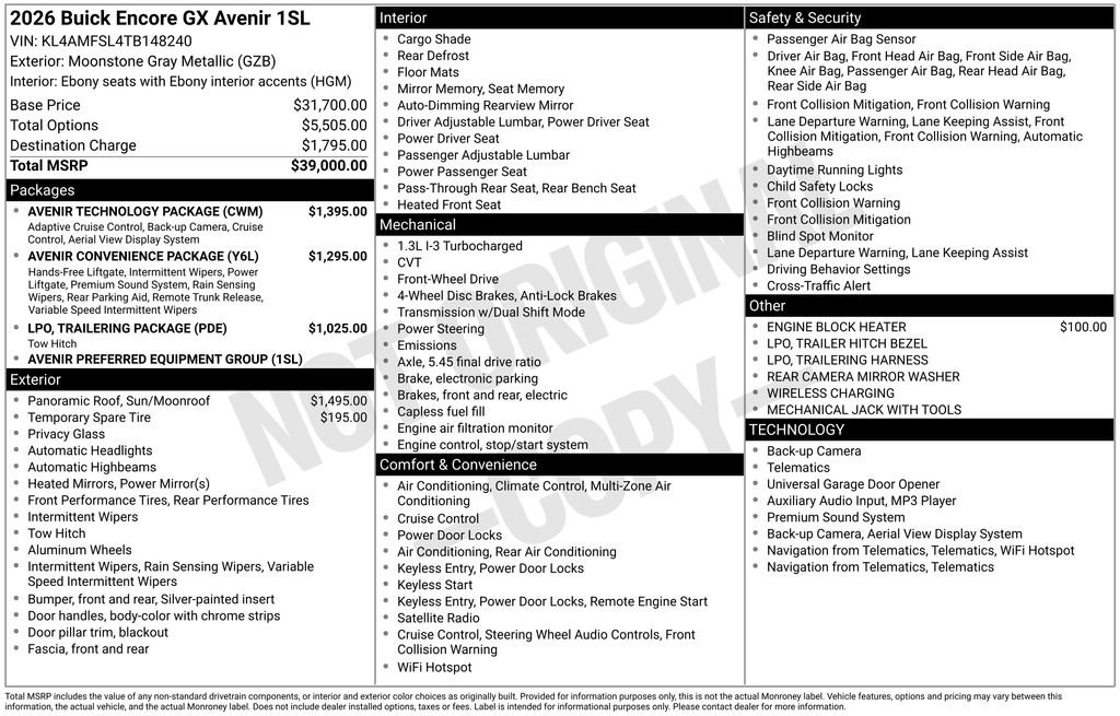 New 2026 Buick Encore GX Avenir w/ Avenir Technology Package image 27