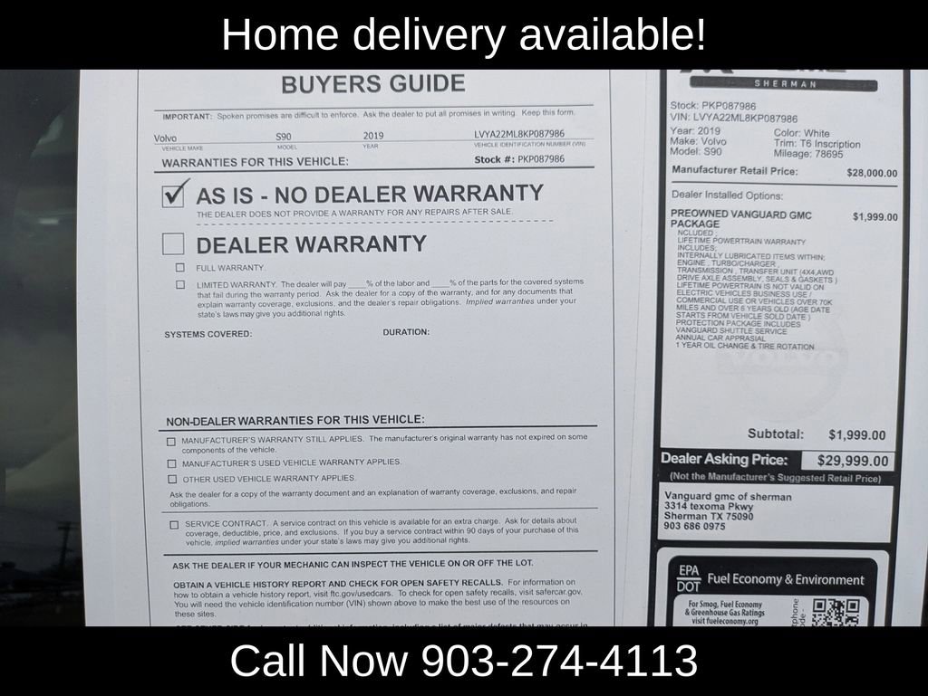 Used 2019 Volvo S90 T6 Inscription w/ Advanced Package image 39