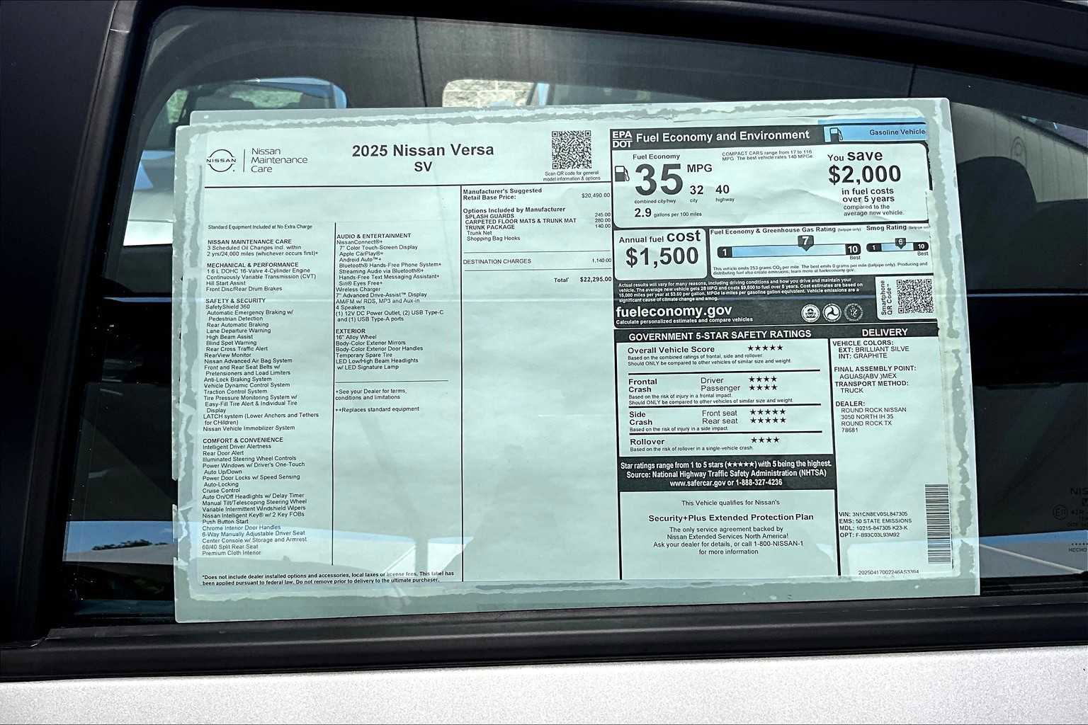 Used 2025 Nissan Versa SV w/ Trunk Package FWD image 19