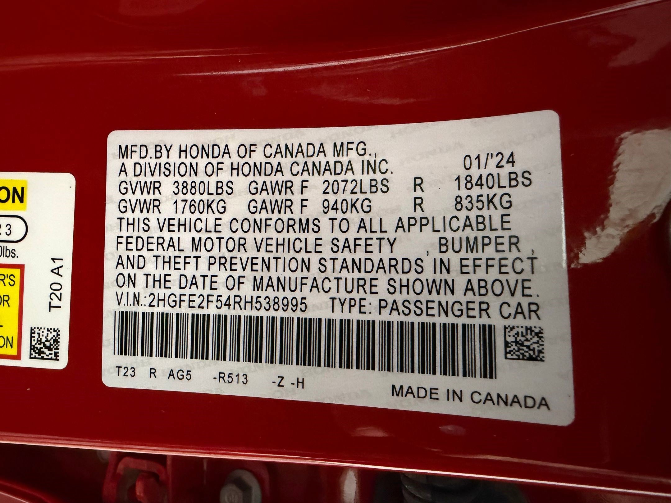 Certified 2024 Honda Civic Sport image 18